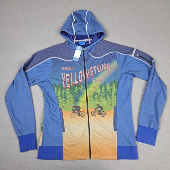 primal Other - Primal Cycling Jersey‎ Sweater Mens XL Yellowstone Full Zip Hooded Pockets NEW